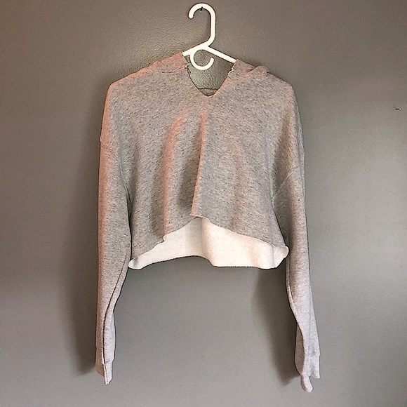Gildan cropped grey hoodie - Picture 1 of 5